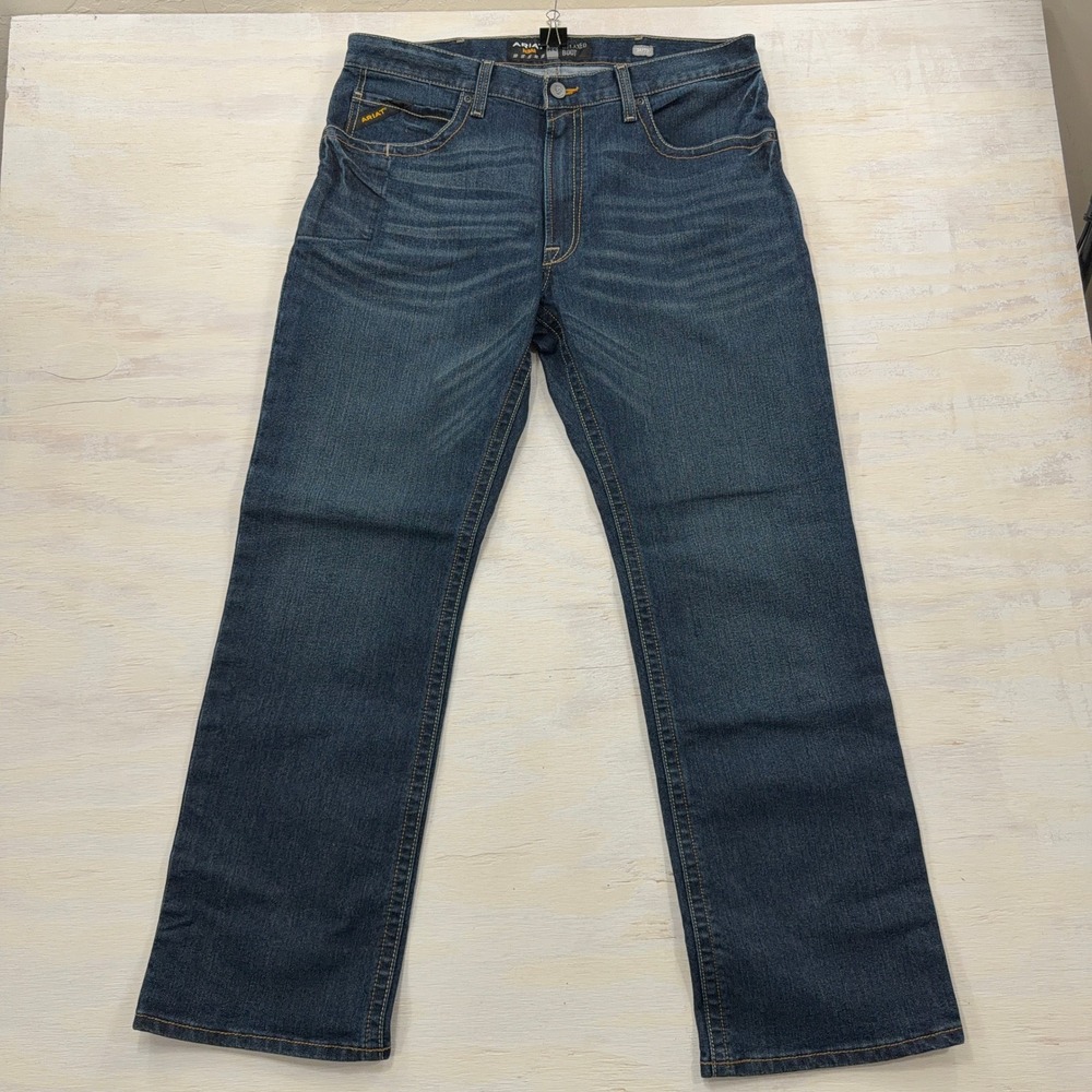 Ariat Jeans Rebar M4 Relaxed Boot 36/32 DuraStretch Dark Wash Denim Mens